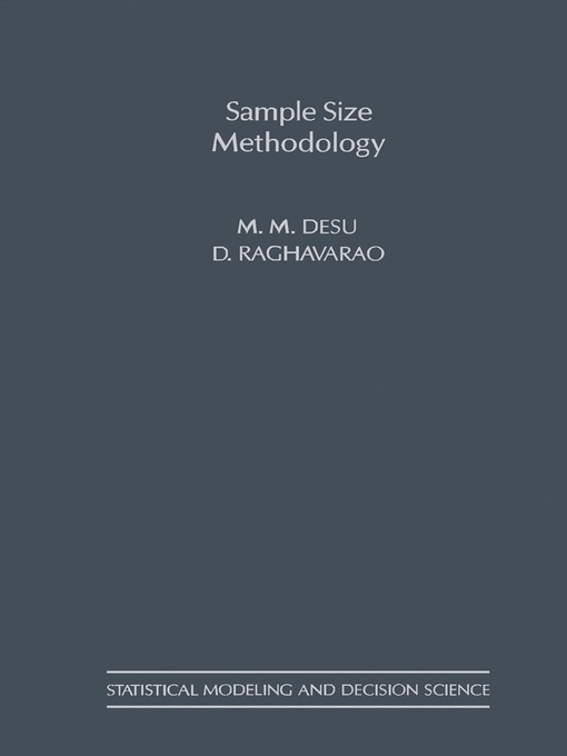 Title details for Sample Size Methodology by M. M. Desu - Available